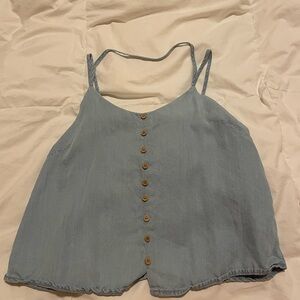 Francesca's Collections Light Blue Camisole with Button Detail